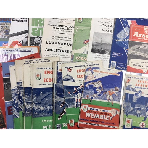 166 - England International Football Programmes: Aways include tournament in Finland 1985, Ireland 1973, L... 