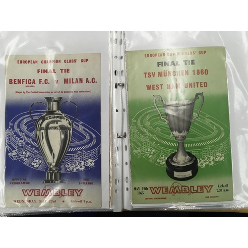 168 - 1950s + 1960s Big Match Football Programmes: Includes FA Cup Finals/ Semis, League Cup, British v Eu... 