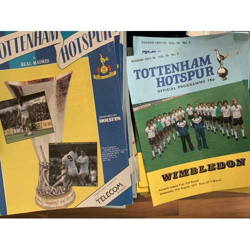 176 - Tottenham Home Football Programme Collection: From 77/78 to 09/10 with many complete seasons includi... 