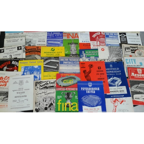 177 - Football Programme Box: League, FA Cup, Friendlies, Testimonials, Cup Finals etc. Wide range of club... 