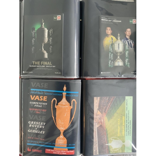 183 - FA Vase Complete Football Programme Collection: Housed in two expensive red binders stating FA Vase ... 