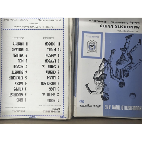 187 - Huddersfield Town Home Football Programmes: From 1963 to 1977 and have team changes and scores etc. ... 