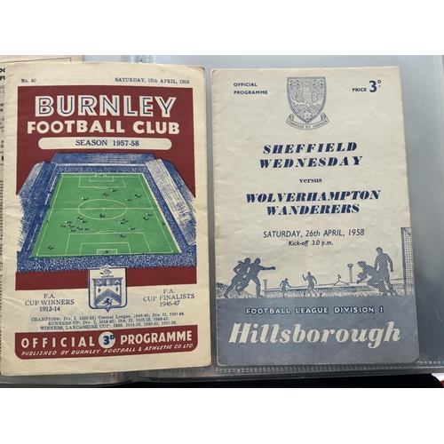 197 - Wolves 1950s Sets Of Football Programmes: 21 aways from 56/57 in fair condition. From the championsh... 