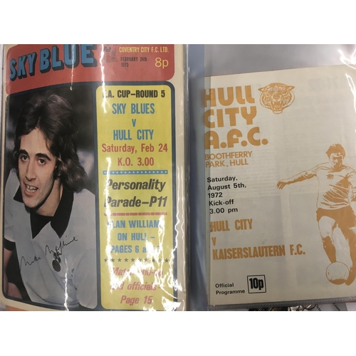 198 - Hull City 72/73 Complete Football Programmes: 51 home and away programmes in good condition kept nea... 