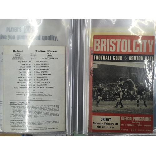 199 - Orient 70/71 Complete Football Programmes: An impressive 50 good condition home and away programmes ... 