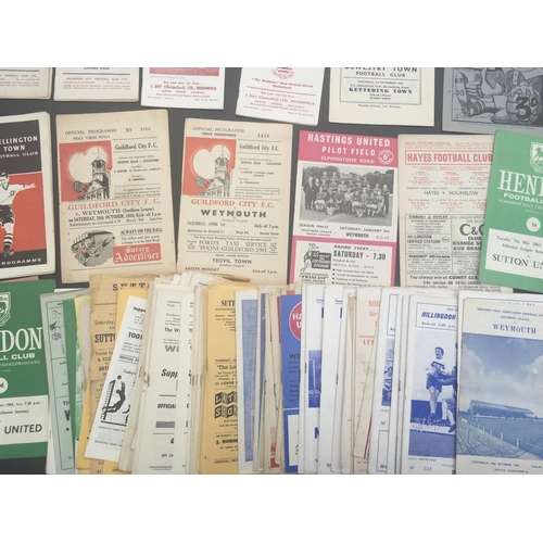 209 - 1960s Non League Football Programmes: A lot of early 60s and earlier present with good Weymouth Scar... 