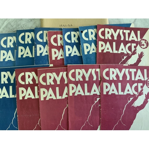 213 - Crystal Palace 1950s Home Football Programmes: From 50/51 to 56/57 to include 50/51 x 11, 51/52 x 12... 