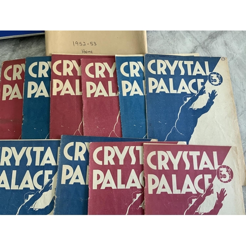 213 - Crystal Palace 1950s Home Football Programmes: From 50/51 to 56/57 to include 50/51 x 11, 51/52 x 12... 