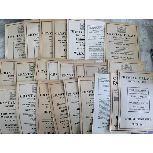 213 - Crystal Palace 1950s Home Football Programmes: From 50/51 to 56/57 to include 50/51 x 11, 51/52 x 12... 