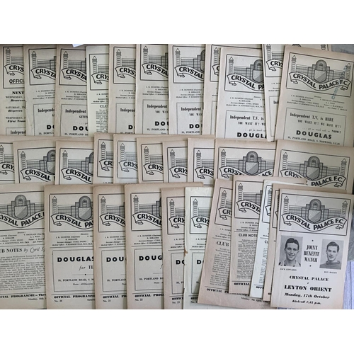 213 - Crystal Palace 1950s Home Football Programmes: From 50/51 to 56/57 to include 50/51 x 11, 51/52 x 12... 