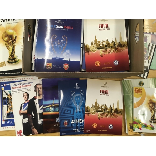 225 - European + World Final Football Programmes: Includes Champions League, Europa League, Euros, World C... 