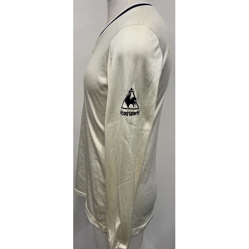 25 - Tottenham 1981 FA Cup Final Match Worn Football Shirt: White long sleeve Le Coq De Sportif number 4 ... 