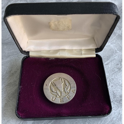 26 - Leeds United 1973 ECWC Final Football Medal: Presented to Paul Madeley for being a runner up in the ... 