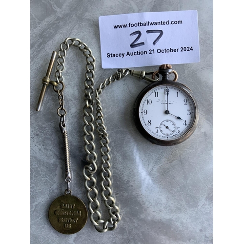 27 - 1921 Leeds United Football Managers Pocket Watch: Presented to Arthur Fairclough Leeds United manage... 