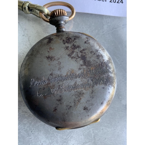 27 - 1921 Leeds United Football Managers Pocket Watch: Presented to Arthur Fairclough Leeds United manage... 