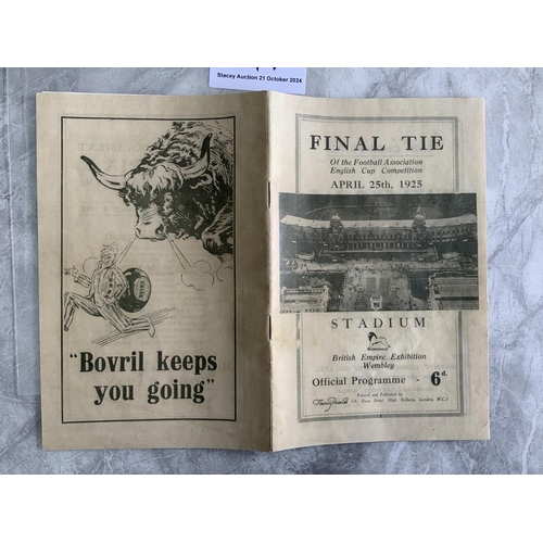 47 - 1925 FA Cup Final Football Programme: Cardiff City v Sheffield United in very good condition with no... 