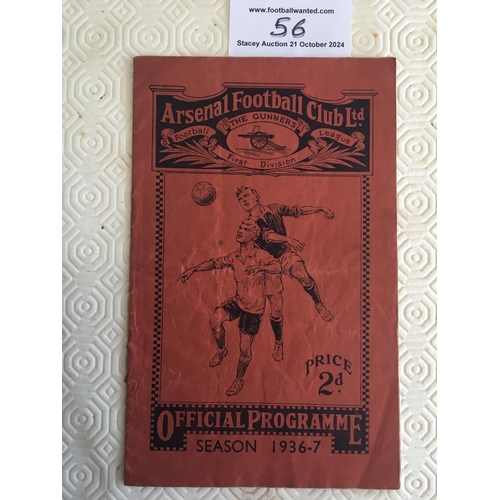 56 - 1937 West Brom v Preston FA Cup Semi Final Football Programme: Good condition played at Arsenal. No ... 