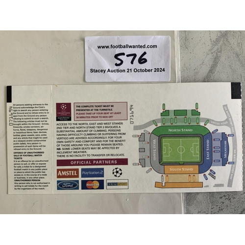 576 - 2003 Unused Champions League Final Football Ticket: Juventus v AC Milan played at Manchester United.... 