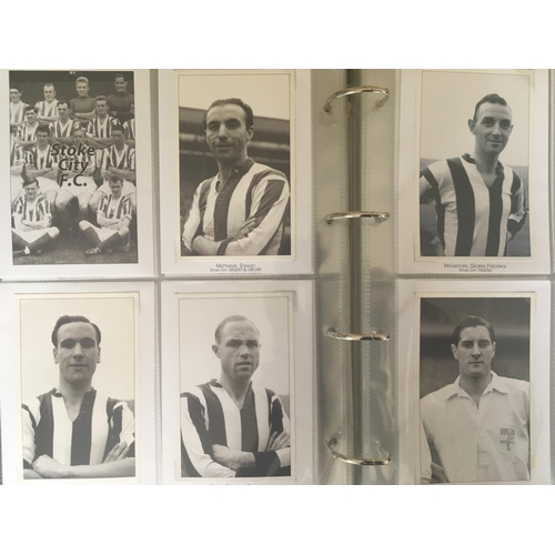 652 - Old Football Photo Collection: Home made postcard sizes mainly in black and white with photos of pla... 