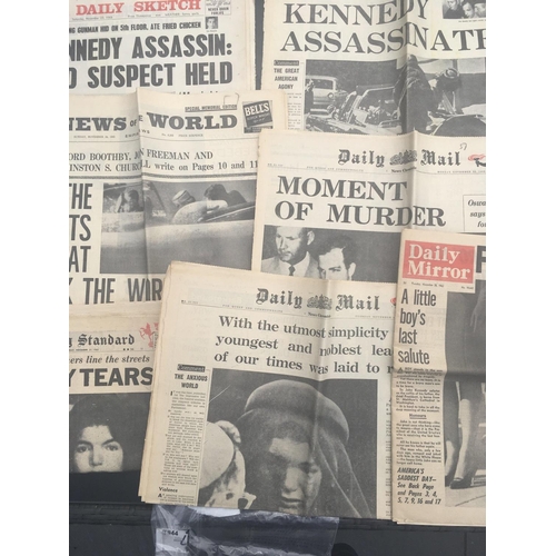 653 - President Kennedy Assassination Newspapers: 7 papers from the U.K. to include Daily Mail News of the... 