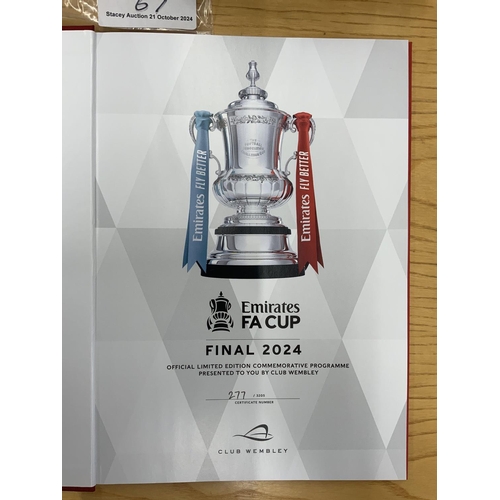 67 - 2024 Hardback FA Cup Final Football Programme: Manchester United v Manchester City Ltd edition Club ... 