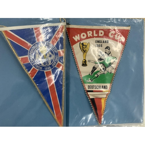 76 - 1966 World Cup Football Pennants: All look original in this great collection neatly presented in col... 