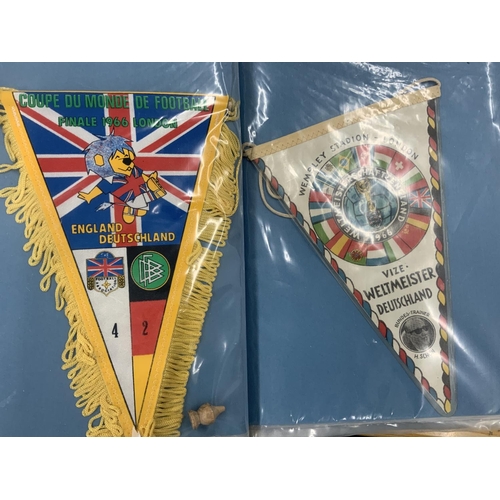 76 - 1966 World Cup Football Pennants: All look original in this great collection neatly presented in col... 