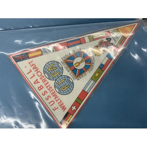 76 - 1966 World Cup Football Pennants: All look original in this great collection neatly presented in col... 