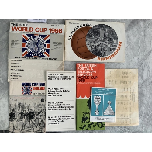 79 - 1966 World Cup Brochures + Paper Memorabilia: 74 page complete guide to all cities, guide of Birming... 