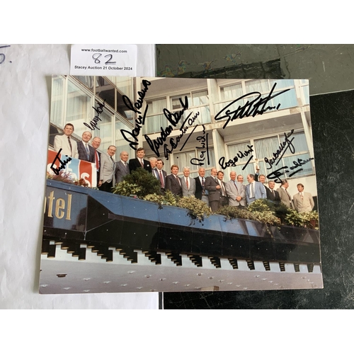 82 - England 1966 World Cup Signed Reunion Football Photo: Rare 10 x 8 photo of the squad on a balcony pr... 