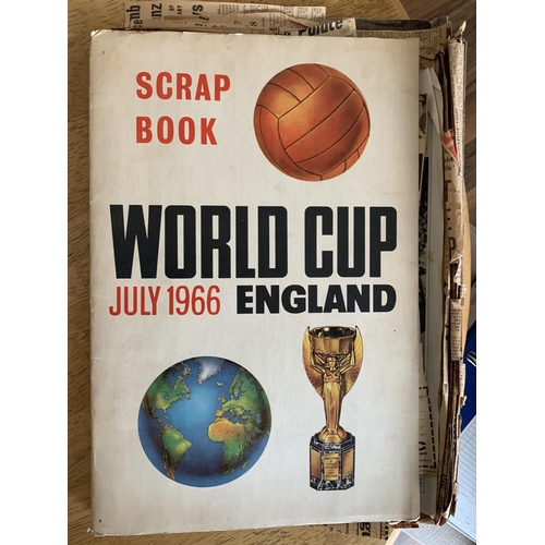 86 - 1966 World Cup Football Memorabilia: Scrapbook, ticket information, rail information, tube map, news... 