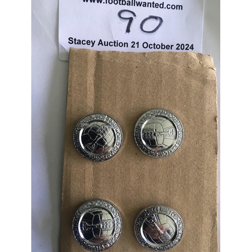 90 - 1966 World Cup Full Set Of Blazer Buttons: Original full set of 4 silver coloured buttons each havin... 