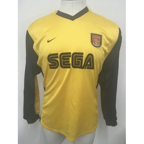 Arsenal Kanu 1999 - 2001 Match Worn Away Shirt: Yellow with