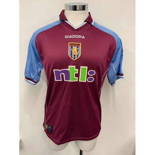 2000 - 2002 Aston Villa Match Worn + Signed Ginola Football Shirt