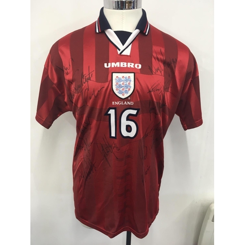 Paul Merson 1998 England Away Signed Match Worn Football Shirt