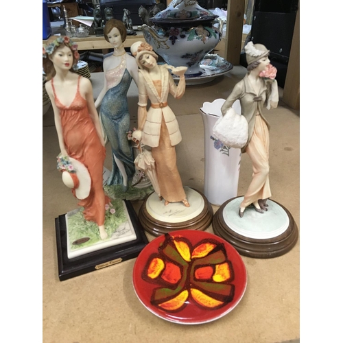 1006 - A collection of ceramics including Poole and Aynsley together with art Deco style figures.