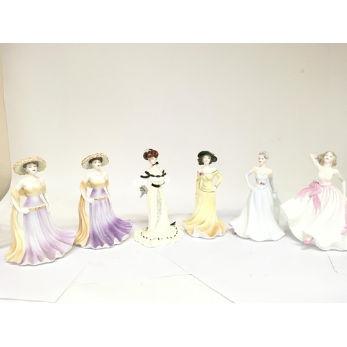 1010 - A Collection of porcelain Coalport lady figures including Special memories, Golden Age, Young Love e... 