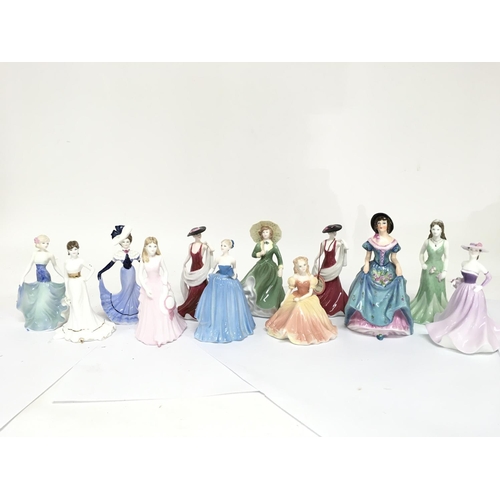 1013 - A Collection of small Coalport porcelain lady figures including Lisa, Tiffany, Nina, Debutantes Beth... 