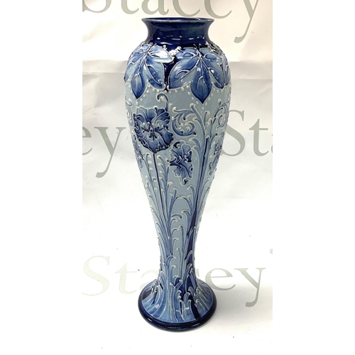 1057 - A Macintyre  Florian Ware vase. 30cm (D) Slight restoration to rim.