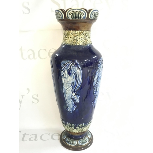 1110 - A Royal Doulton Lambeth vase decorated with classical figures, 43.5cm tall. This lot cannot be poste... 