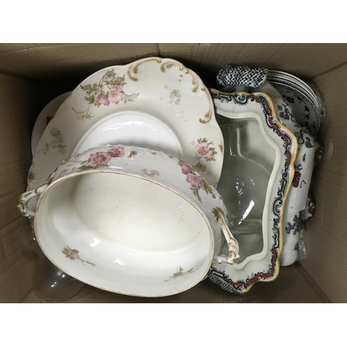 1132 - A box of various ceramics Ashworth bros Hanley, Royal Doulton Yorktown dinner set. This lot cannot b... 