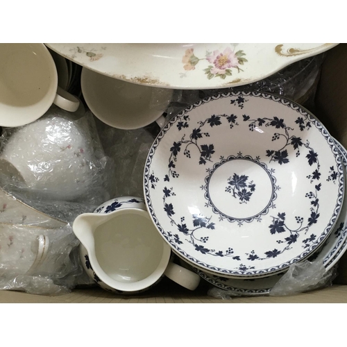 1132 - A box of various ceramics Ashworth bros Hanley, Royal Doulton Yorktown dinner set. This lot cannot b... 