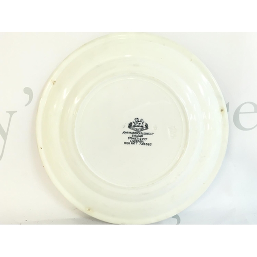 1141 - A 20th century Jewish White Star Line porcelain meat plate manufactured by John Maddock & Sons, 23.5... 