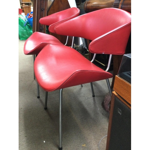 1252 - A set of four modern design chairs with tapering chrome legs . NO RESERVE