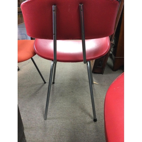 1252 - A set of four modern design chairs with tapering chrome legs . NO RESERVE