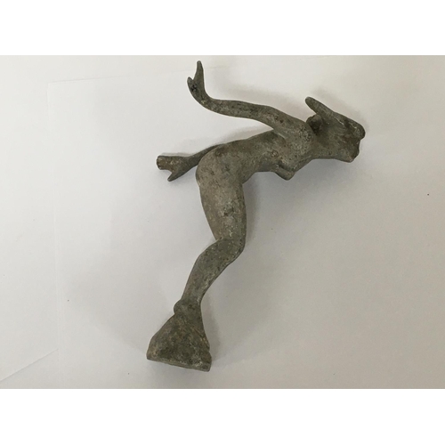 727 - A Vintage cast aluminium car mascot in the form of a naked woman. NO RESERVE