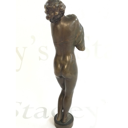 760 - A 1930s nude bronze figure of a lady, 24cm tall. Postage category B