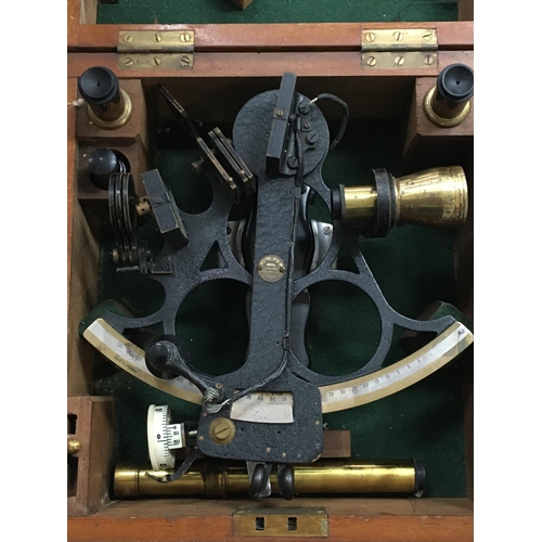 764 - A Kelvin & Hughes cased sextant. This lot cannot be posted