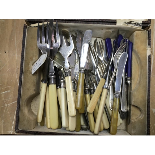 768 - A collection of silver plate cutlery including a cased set. Postage B