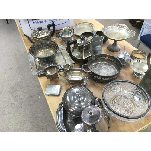 770 - A large collection of silver plate items and pewter items.